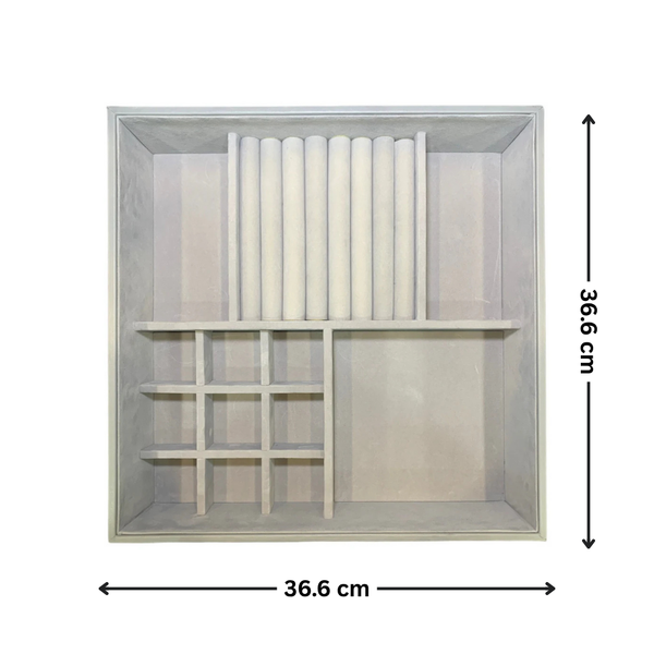 Grey Felt Jewellery & Accessory Tray 366x366x95mm ideal for drawer organisers and bedroom storage for accessories.