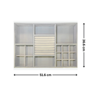 Grey Felt Jewellery & Accessory Tray 516x366x60mm, ideal for drawer organisers and enhancing kitchen organisation.