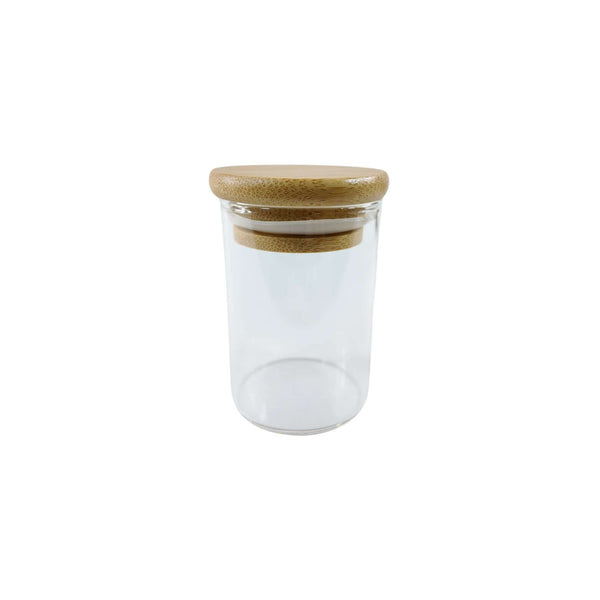 120ml Herb & Spice Jar with Bamboo Lid ideal for kitchen and pantry storage, enhancing kitchen organisation with glass jar organisers.