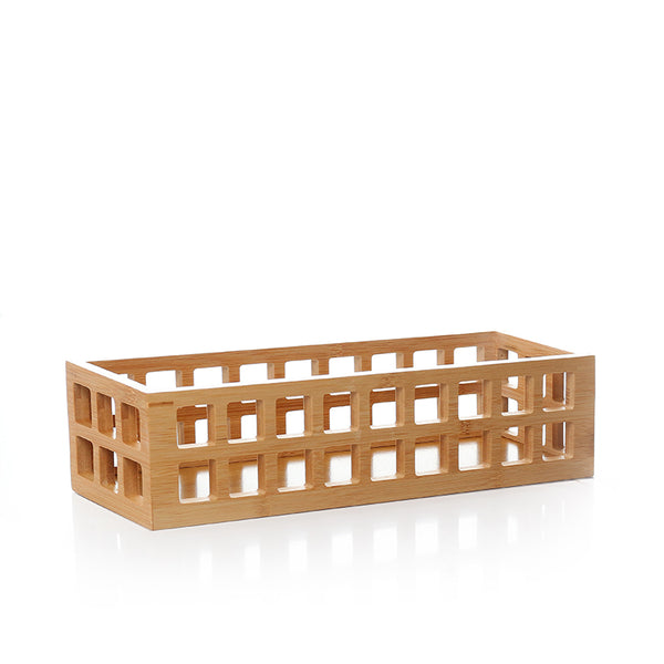 Bamboo Perforated Storage Basket β Small