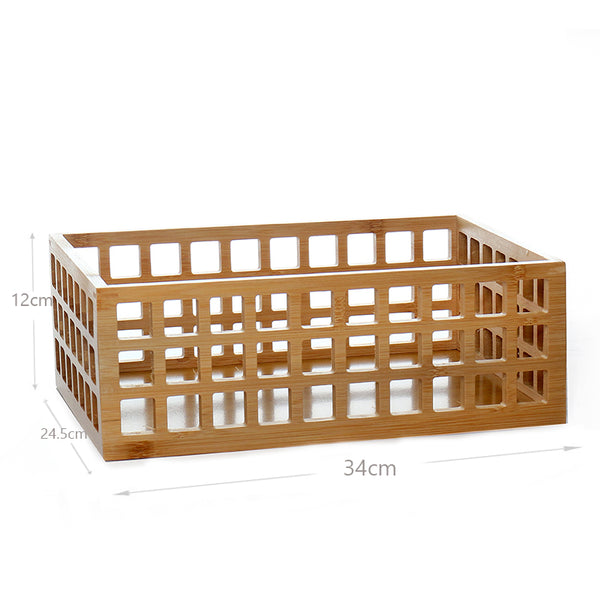 Bamboo Perforated Storage Basket β Large, perfect for pantry organisation, enhancing kitchen storage with eco-friendly materials.