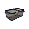 Black Mesh Large Handy Storage Basket – Acacia Handle, ideal for kitchen organisation, suitable for pantry or under sink storage.