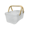 Large White Mesh Basket with Wooden Handles for kitchen organisation, ideal as storage organiser or pantry organisation solution.