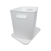 Large White Storage Tub with Lid ideal for kitchen or pantry organisation, perfect for use as under sink storage or in pull out bins.