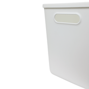 Large White Storage Tub with Lid ideal for kitchen organisation, perfect for pantry storage or use as under sink storage organiser.