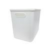 Large white storage tub with lid, perfect for kitchen or pantry organization.