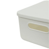 Medium White Storage Tub with Lid for kitchen or pantry organisation, ideal for use in drawer organisers or under sink storage.