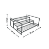 Black metal spice rack for kitchen organisation, featuring three tiers ideal for pantry storage and space-saving solutions.