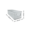 Clear mini bathroom storage tub with dimensions, perfect for organizing pantry or fridge
