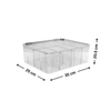 Clear acrylic storage box with dividers, perfect for kitchen, pantry, or bathroom organisation. Space-saving home storage solution.