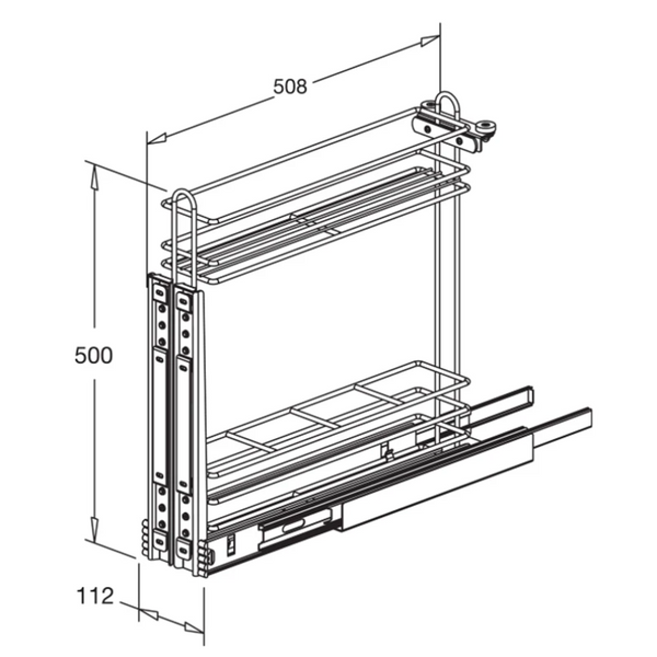 Slim Pull-Out Utility Rack – Fits 150mm Cabinet