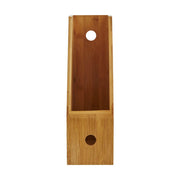 Bamboo Magazine Holder for Organised Storage used in kitchen for efficient magazine and cookbook arrangement.