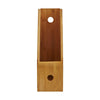 Bamboo magazine holder for organised storage, ideal for home or office space.