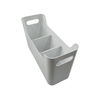 White plastic under sink storage bin with dividers, ideal for home organisation, pantry and kitchen containers in Australia.