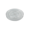 Short round clear rotating tray for kitchen pantry storage, space-saving organizer for jars.
