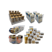 Clear Small Pantry Organizer Set – 18 Pack shown with assorted kitchen storage organisers for effective pantry and fridge organisation.