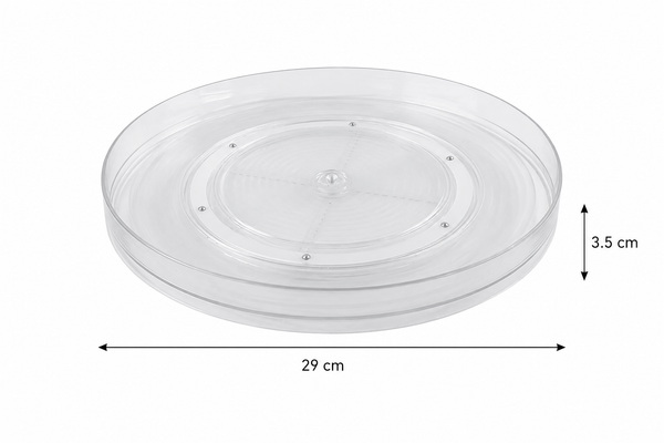 Short Round Clear Rotating Tray - Lazy Susan