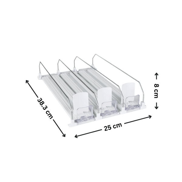 Sliding Can Organiser – Compact, Easy Access Storage for kitchen and pantry, ideal for organising cans and improving storage efficiency.