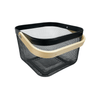 Small Black Handy Storage Basket with Wooden Handle for versatile kitchen or pantry organisation, perfect for under sink storage.