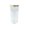 Square glass storage jar with bamboo lid, 1500ml, ideal pantry organiser.