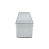 Clear small pantry storage tub with lip, ideal for organizing kitchen or fridge items.
