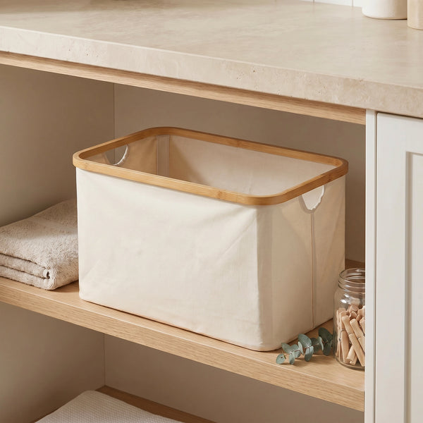 Beige Linen Basket โ Large Without Handle