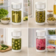 Glass Pickle Jar with Strainer
