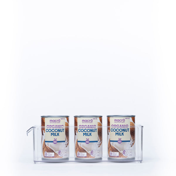 Clear Stackable Tub With Lip – Small used for pantry organisation with canned goods. Ideal for kitchen storage organisers and efficiency.