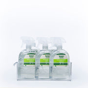Clear Stackable Tub With Lip – Medium holding cleaning spray bottles, ideal for kitchen organisation and under sink storage.
