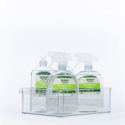 Clear Stackable Tub With Lip - Medium storing cleaning products in kitchen, ideal for under sink storage and pantry organisation.