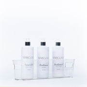 Clear Storage Tub With Handles - Medium used for organising bathroom toiletries, ideal for under sink storage or bathroom shelf.