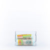 Small Clear Stackable Organiser for kitchen pantry organisation, holding rolled rubbish bags for efficient under sink storage.