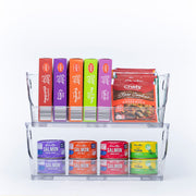 Large Clear Stackable Organiser for pantry organisation, featuring storage organisers with packets and cans for efficient kitchen use.