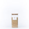 Square Glass Jar with Bamboo Lid – 1250ml Pantry Storage, ideal for kitchen and pantry organisation, storing grains like brown rice.