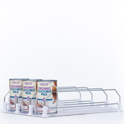 Sliding Can Organiser – Compact, Easy Access Storage for kitchen or pantry featuring metal rack with canned goods for neat organisation.