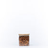 Square Glass Jar with Bamboo Lid – 750ml Pantry Storage filled with almonds for kitchen and pantry organisation.