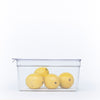 Clear Fridge Organiser with Lid storing lemons in a tidy kitchen setting, ideal for efficient fridge organisation and storage.