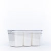 Triple Clear Fridge Organiser with removable baskets for efficient storage in kitchen pantries, ideal for fridge organisation.