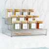 Spice Rack with 12 Bamboo Jars – Acrylic Drawer Organiser on kitchen counter for efficient pantry and kitchen organisation.