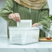Double Fridge Organiser with Removable Baskets for efficient kitchen storage, enhancing fridge organisation with pull out bins.