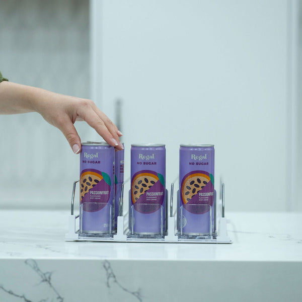 Sliding Can Organiser – Compact, Easy Access Storage for kitchen counters, offering convenient pantry organisation with pull out bins.