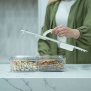 Snack Organiser & Fridge Storage Set – 7-Piece with Handle, ideal for kitchen organisation with nuts and snacks.