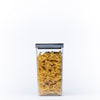 Black Airtight Container with Twist Lock – 2100ml storing pasta, ideal for kitchen and pantry organisation. Use with other storage organisers.