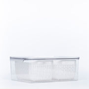 Fridge Storage Container with Double Basket ideal for kitchen organisation, perfect fridge organisers for efficient food storage.