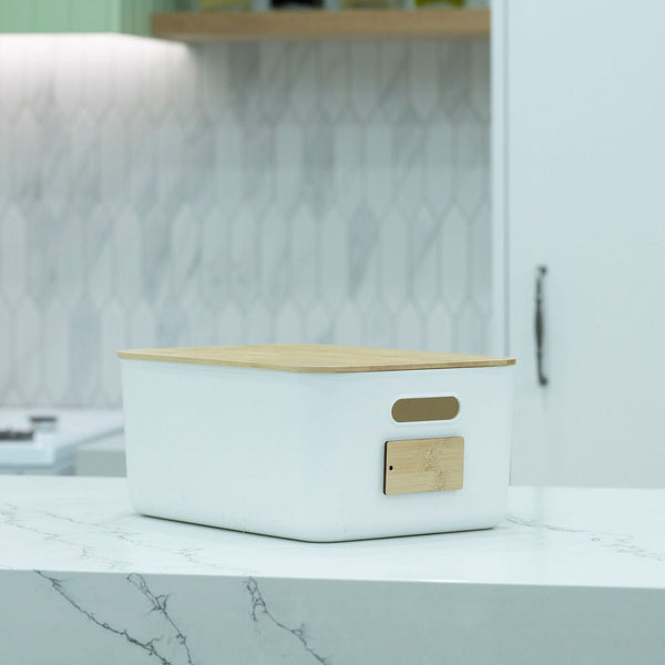 Plastic & Bamboo Storage Containers – Multi-Purpose Organisers