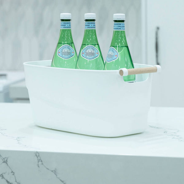 Large White Storage Tub With Handle
