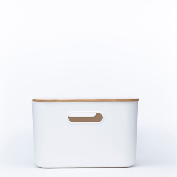 Plastic & Bamboo Storage Containers – Multi-Purpose Organisers for efficient kitchen or pantry organisation.