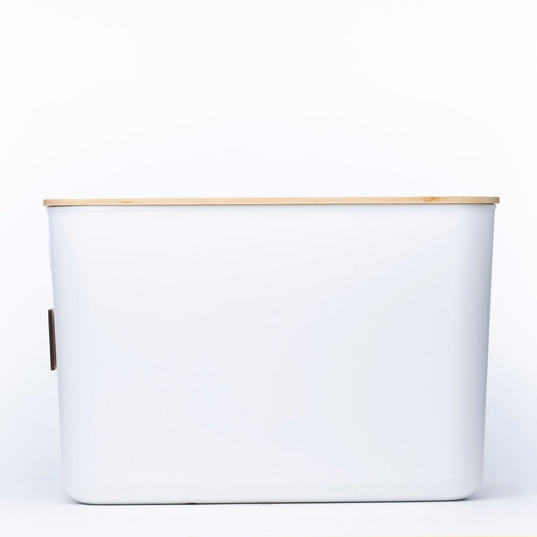 Plastic & Bamboo Storage Containers – Multi-Purpose Organisers suitable for kitchen or pantry use, enhancing storage organisation.