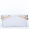 Large White Mesh Basket with Wooden Handles