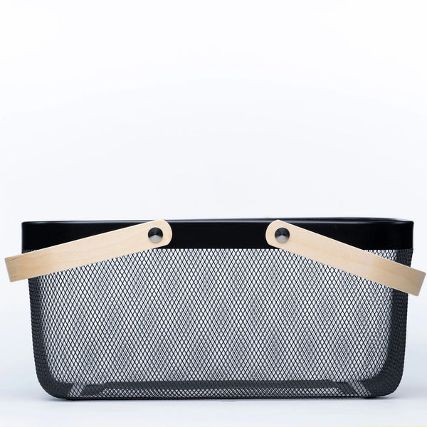 Metal mesh basket for kitchen organisation, part of Family Pantry System Pack, suitable for pantry storage and under sink use.